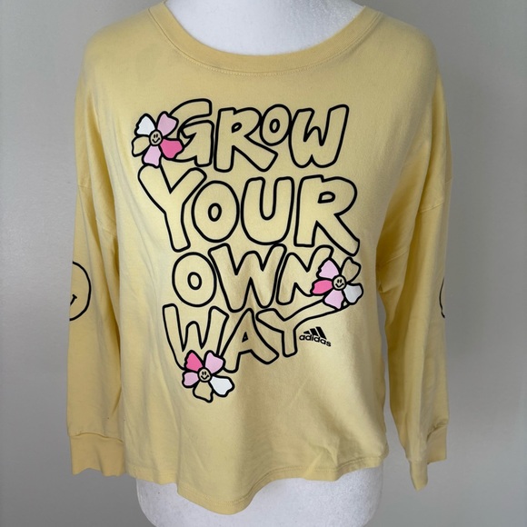 Adidas Pastel Yellow Graphic Top - Picture 1 of 3